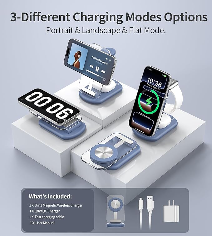 3 in 1 Magnetic Wireless Charging Station