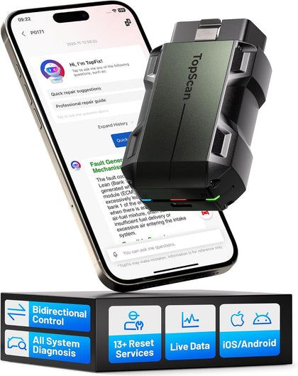 TOPDON TopScan Pro OBD2 Scanner Bluetooth, Bi-Directional Scan Tool