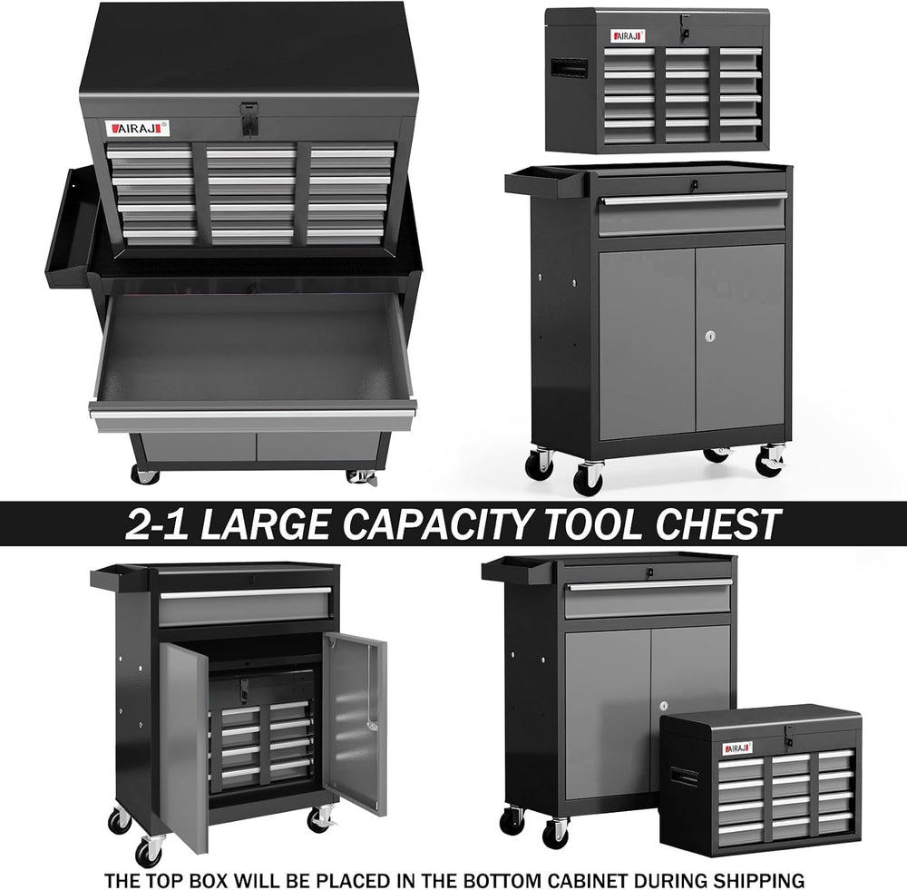7-Drawer Tool Chest with Wheels, 40'' Rolling Tool Chest with Drawers...