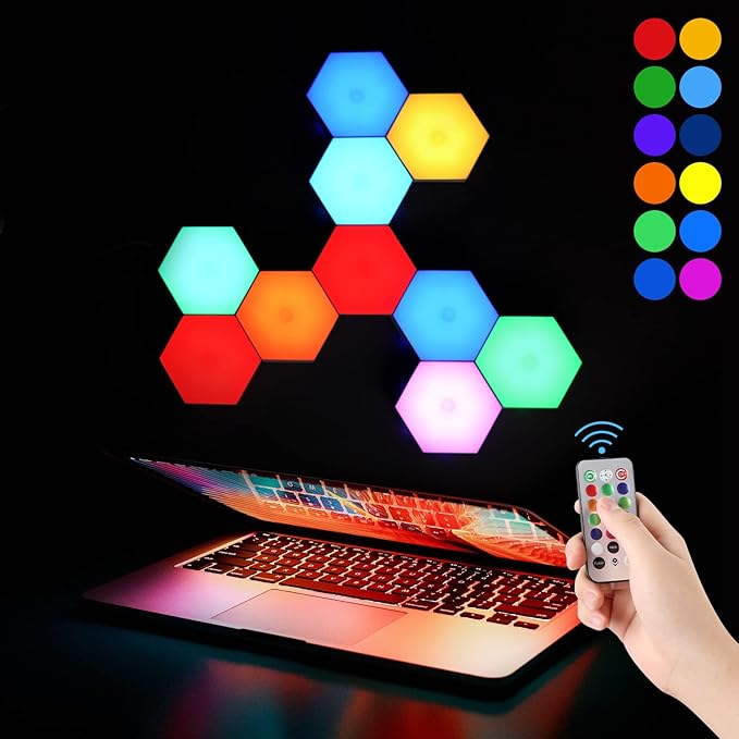 Vcwtty Hexagon Lights, Smart LED Wall Lights (10 Pack)
