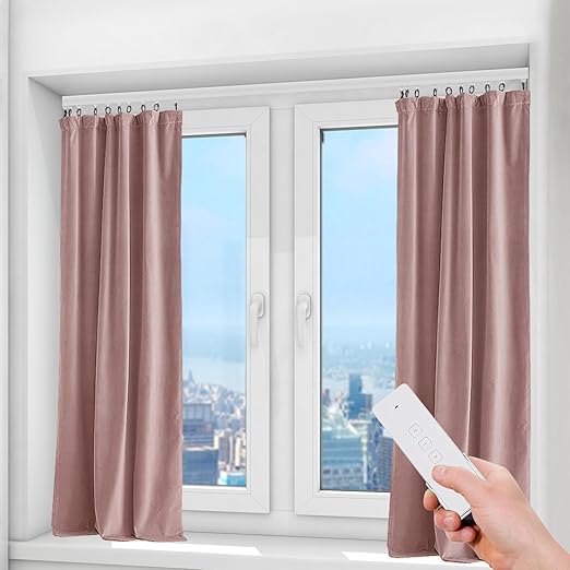 Smart Curtain Motor with Remote, Compatible with Alexa & Google Home App ...