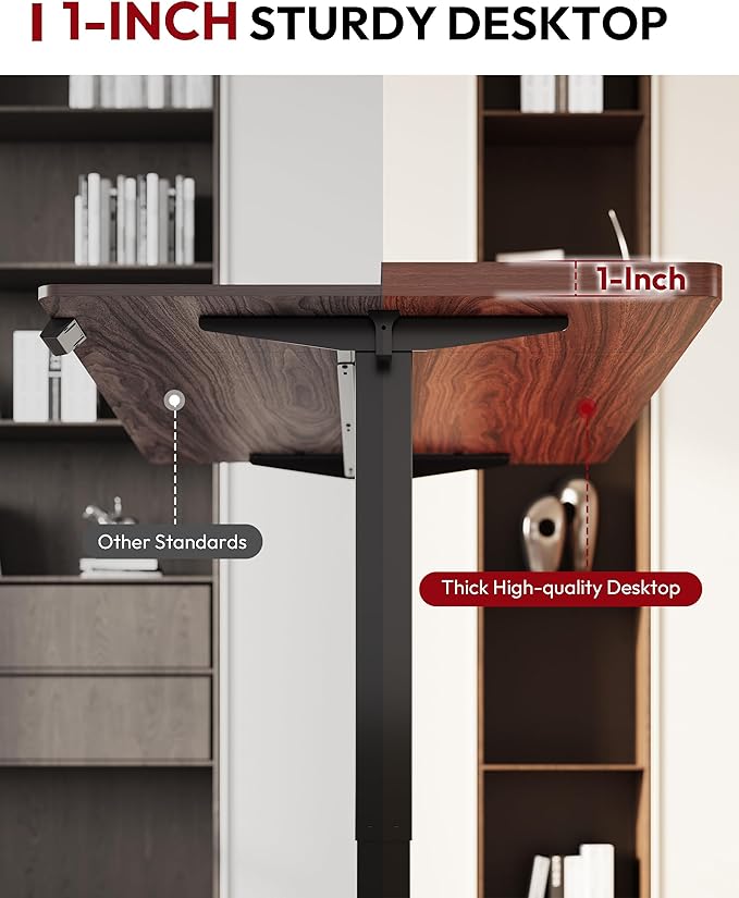 SANODESK Electric Standing Desk 48 x 30 Inches Whole-Piece Desktop Height