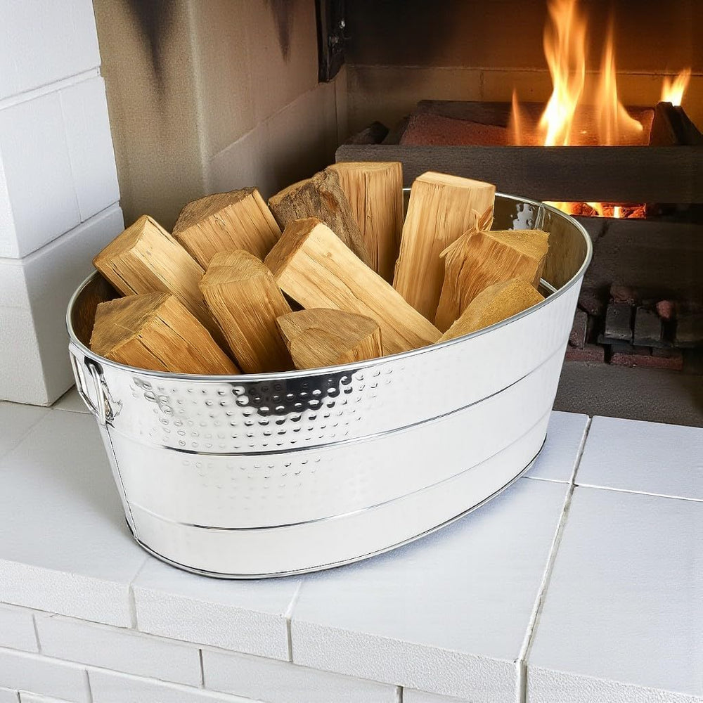 BREKX Stainless Steel Firewood Storage Rack Log Holder, 25-Quart