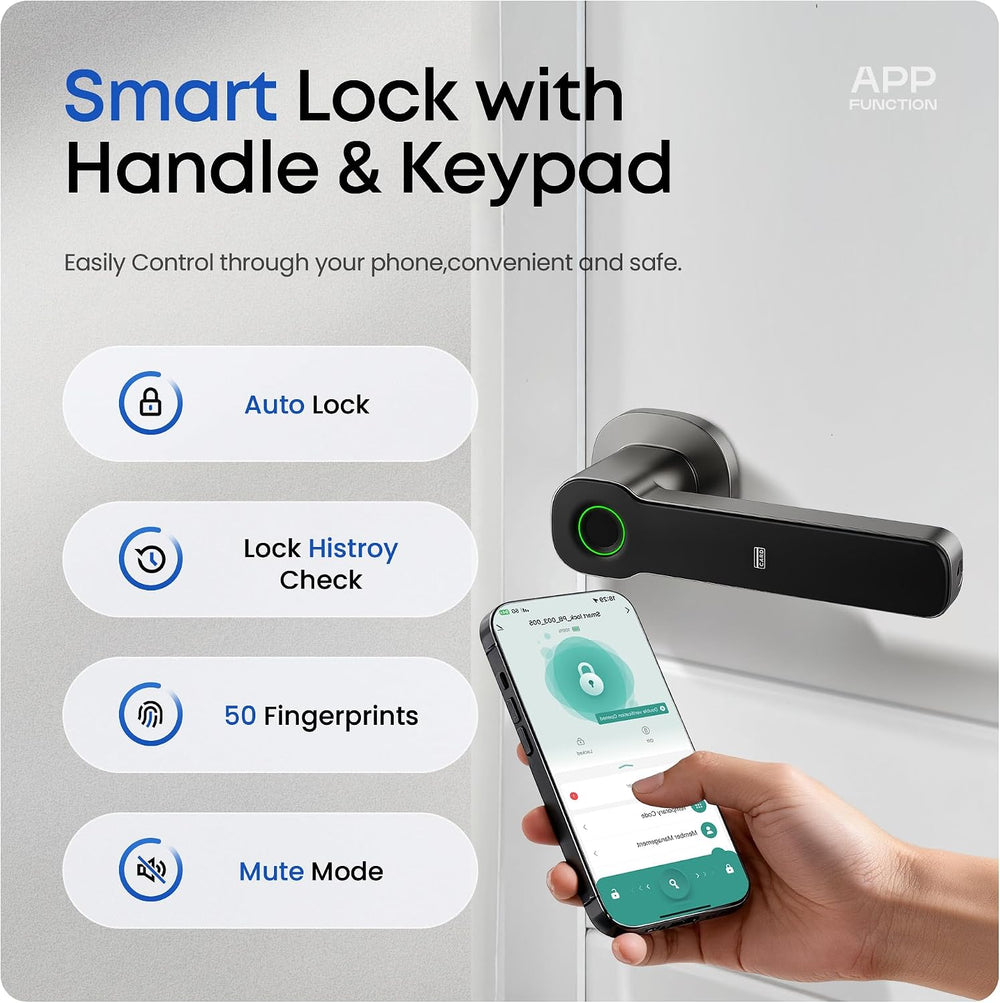 Keyless Entry Door Lock with Keypad, Smart Electronic Door Knob for Bedroom