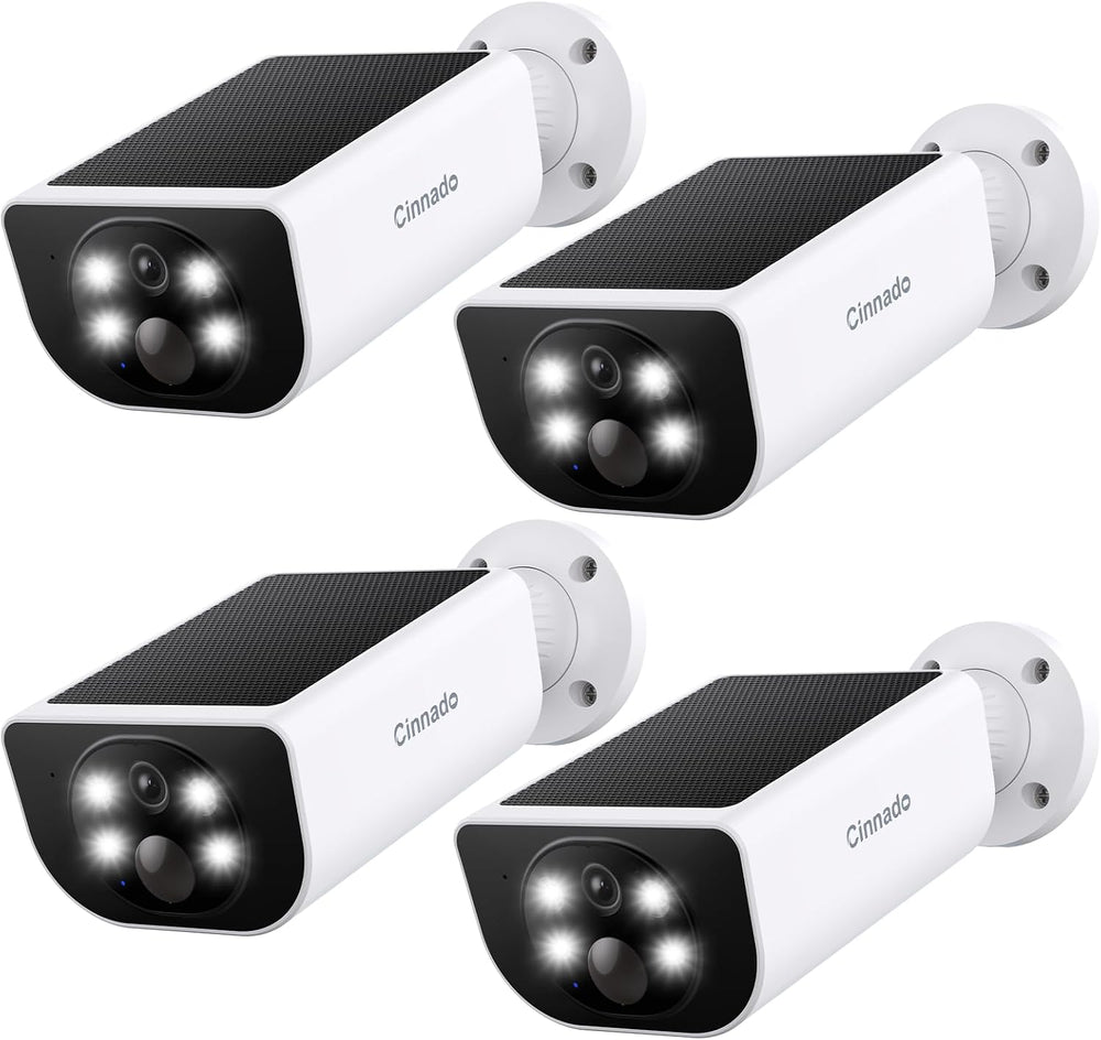 Cinnado Security Cameras Wireless Outdoor Integrated Solar Panel, S1 4Pack