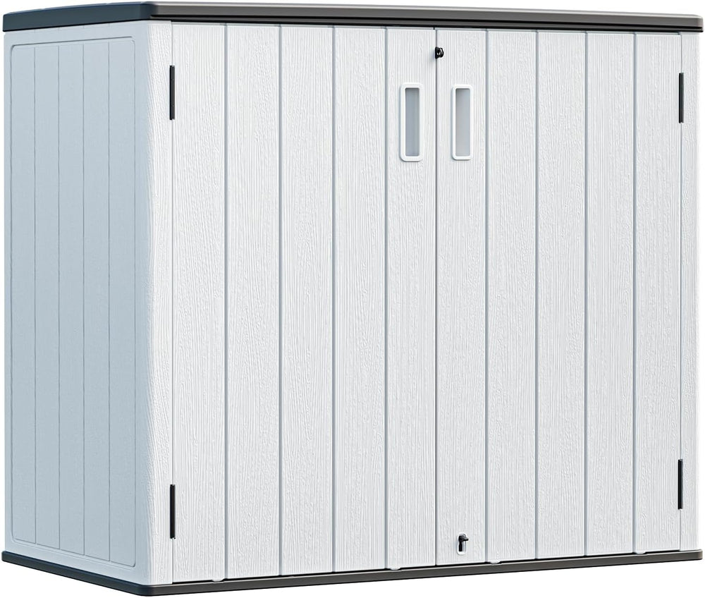 HOMSPARK Outdoor Storage Shed 37 Cu.Ft, All-Weather Resistant Resin Garden Sh...