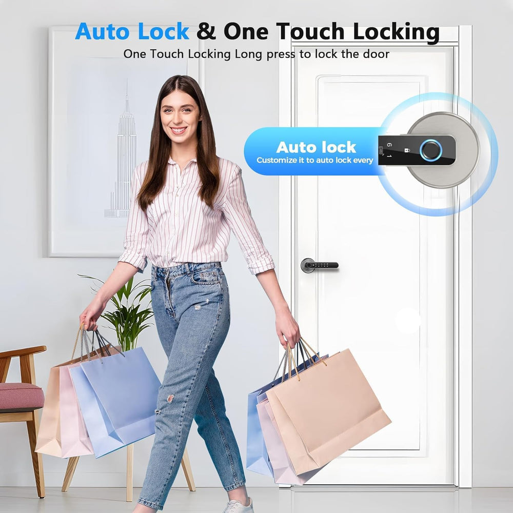 HEI LIANG Fingerprint Door Lock with Keypad & App Control,Silver