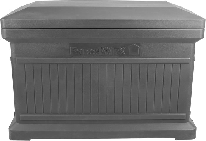 RTS Home Accents ParcelWirx Premium Horizontal Storage Cabinet/Package Delivery Box with Lift Off Lid, Graphite