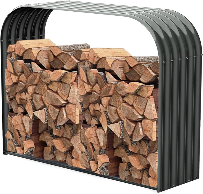 ANLEOLIFE Trio 54" Wide Outdoor Firewood Rack with Galvanized Steel Roof