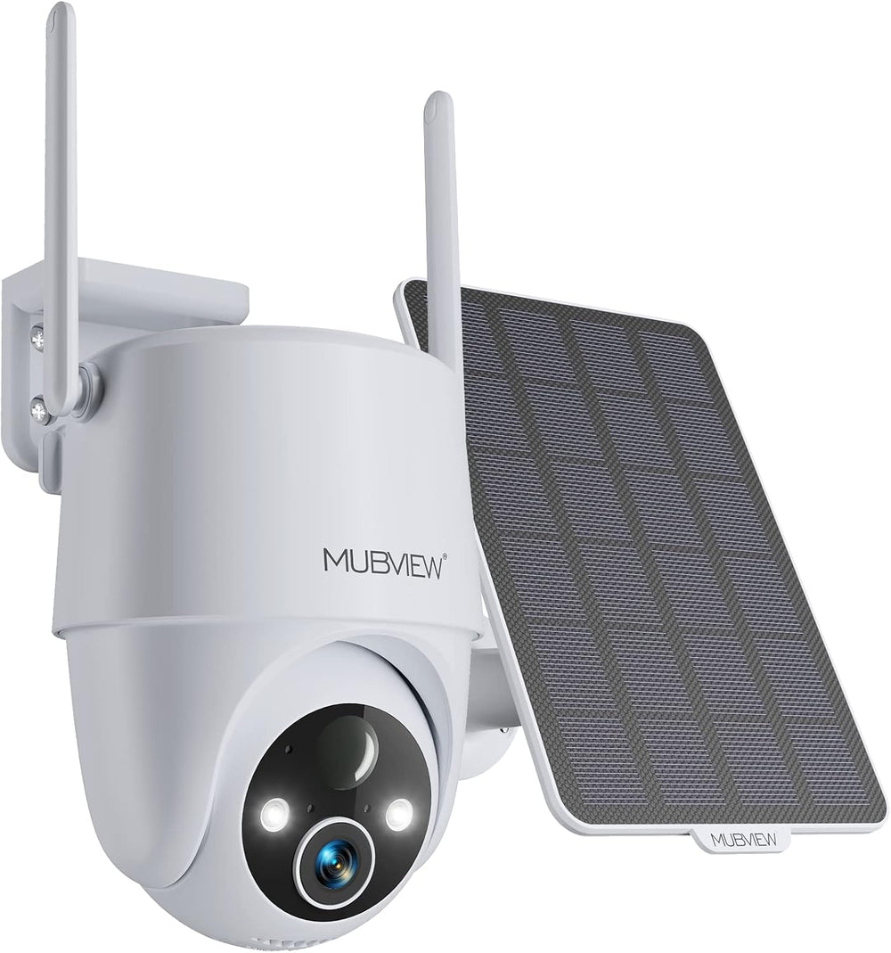 MUBVIEW Solar Security Camera Wireless Outdoor, 2K 360° PTZ Battery Camera
