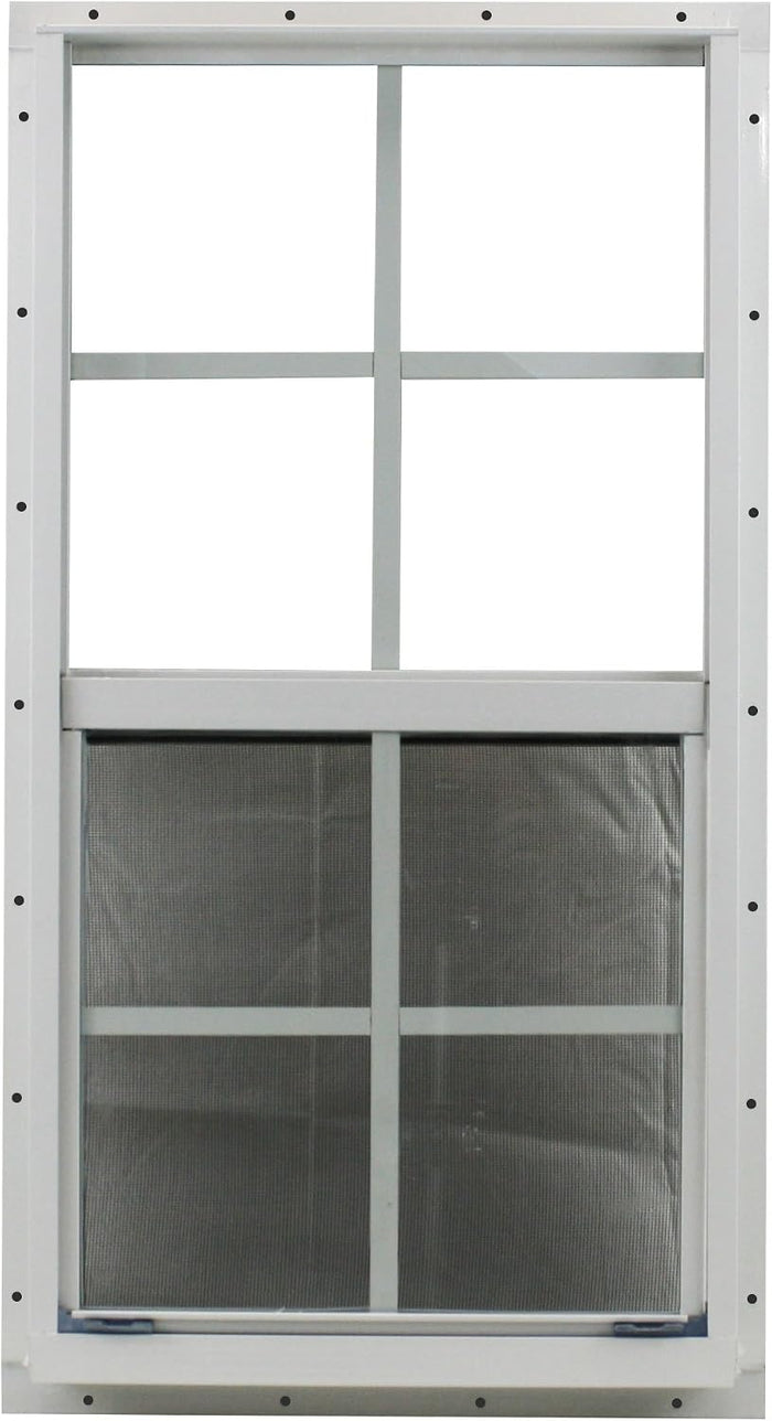 Shed Windows and More 21 X 27 Shed Window Safety Glass Storage Shed Garages Playhouse Tree House (White Flush)