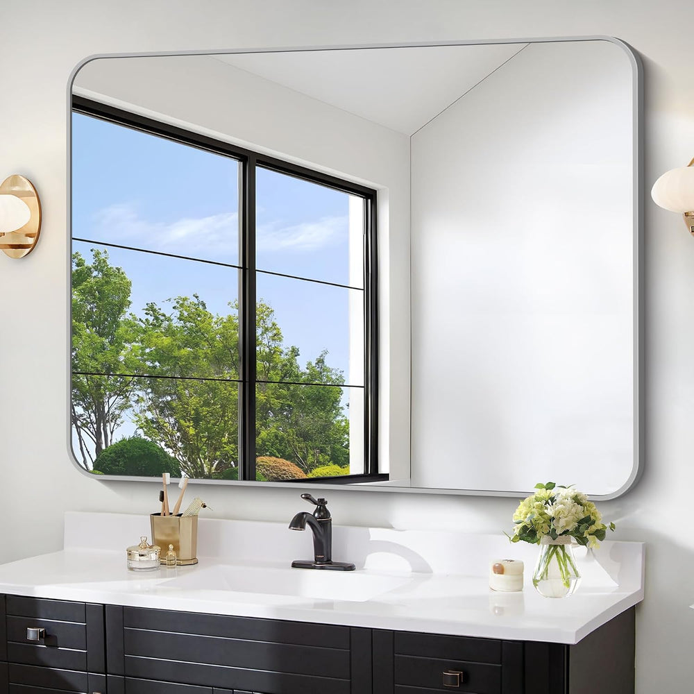 FORBATH 36x48 Inch Silver Bathroom Mirror