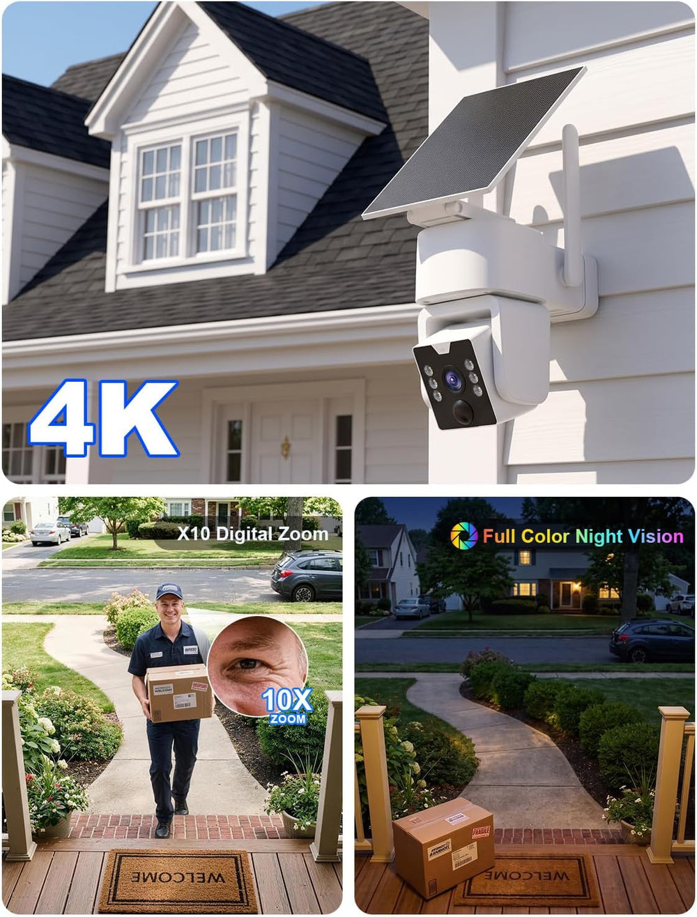 Security Cameras Wireless Outdoor 5G WiFi, Solar Outdoor Camera Wireless