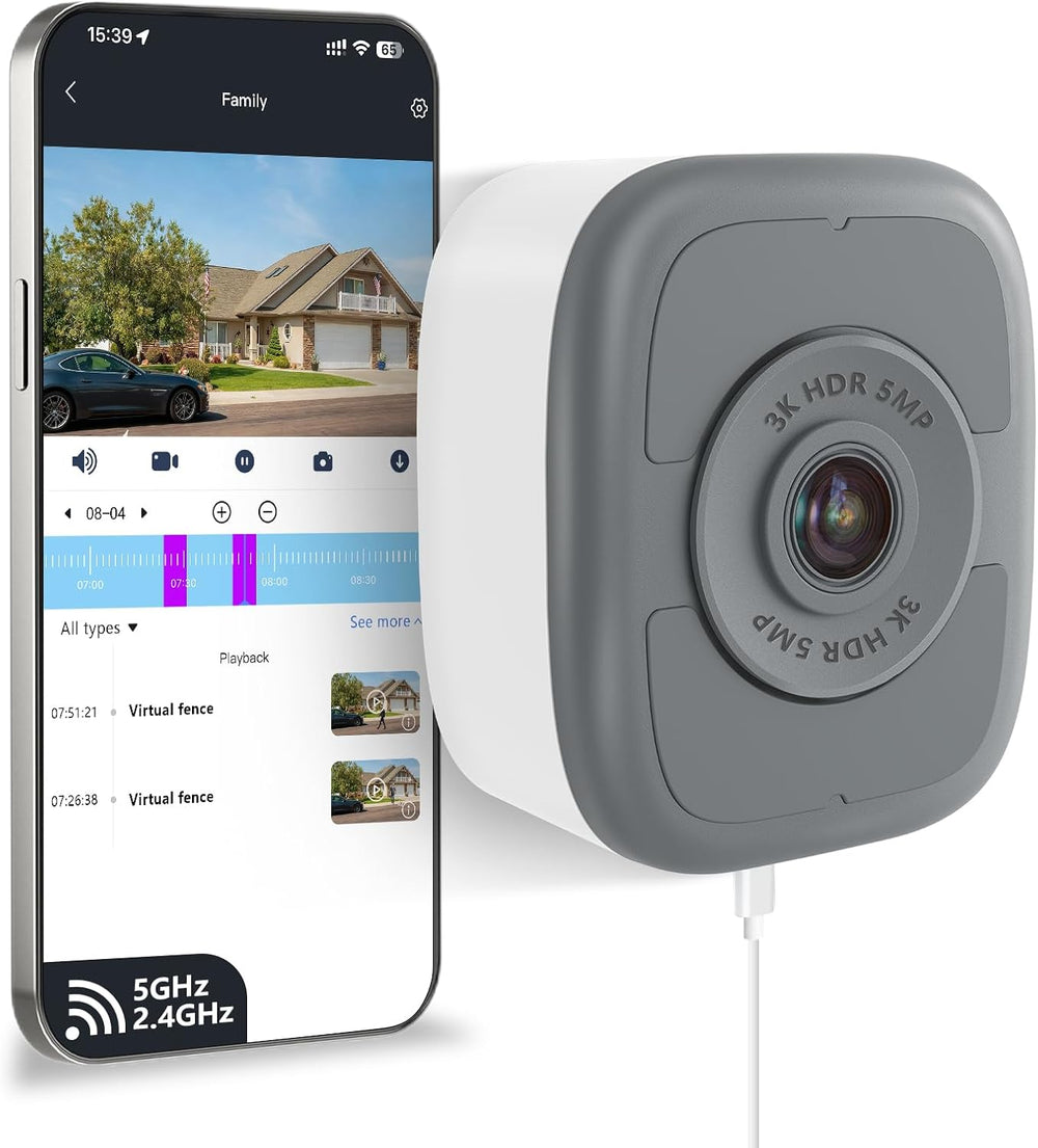 abetap 5MP 3K Window Camera, Enhanced Color Night Vision, Strong Magnetic Mount