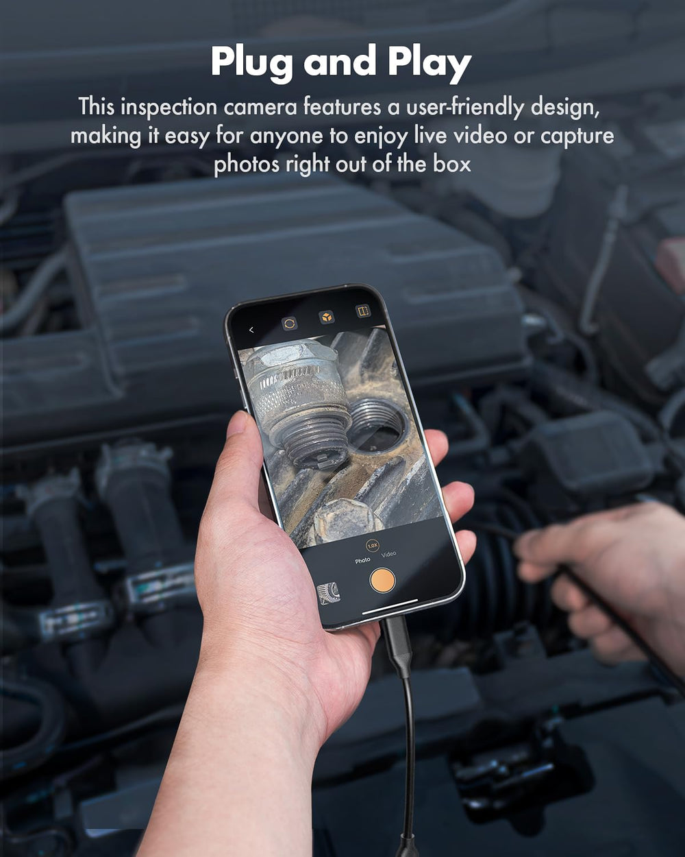Anykit Endoscope Camera with Light, 1920P HD Borescope