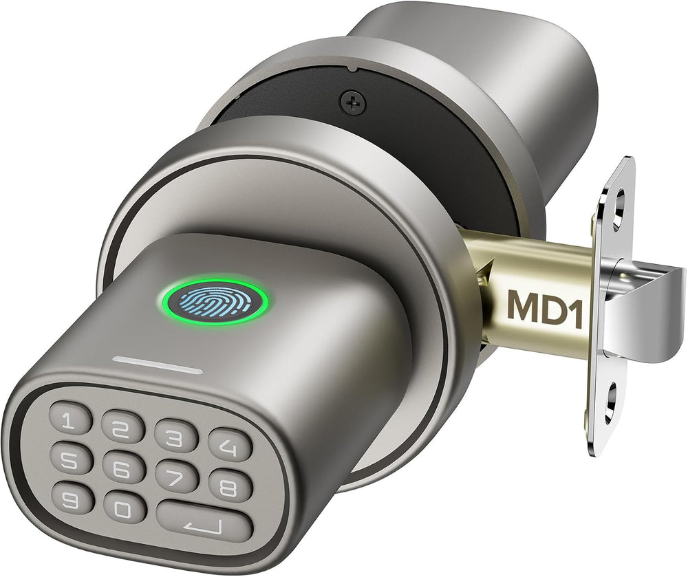 ThorBolt MD1 Fingerprint Door Knob Lock with Keypad, Titanium