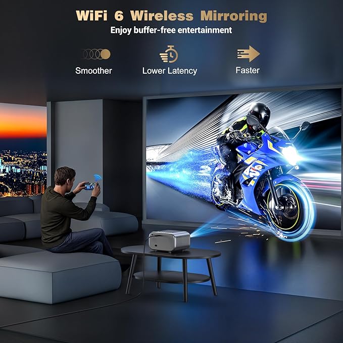 Projector with WiFi and Bluetooth: