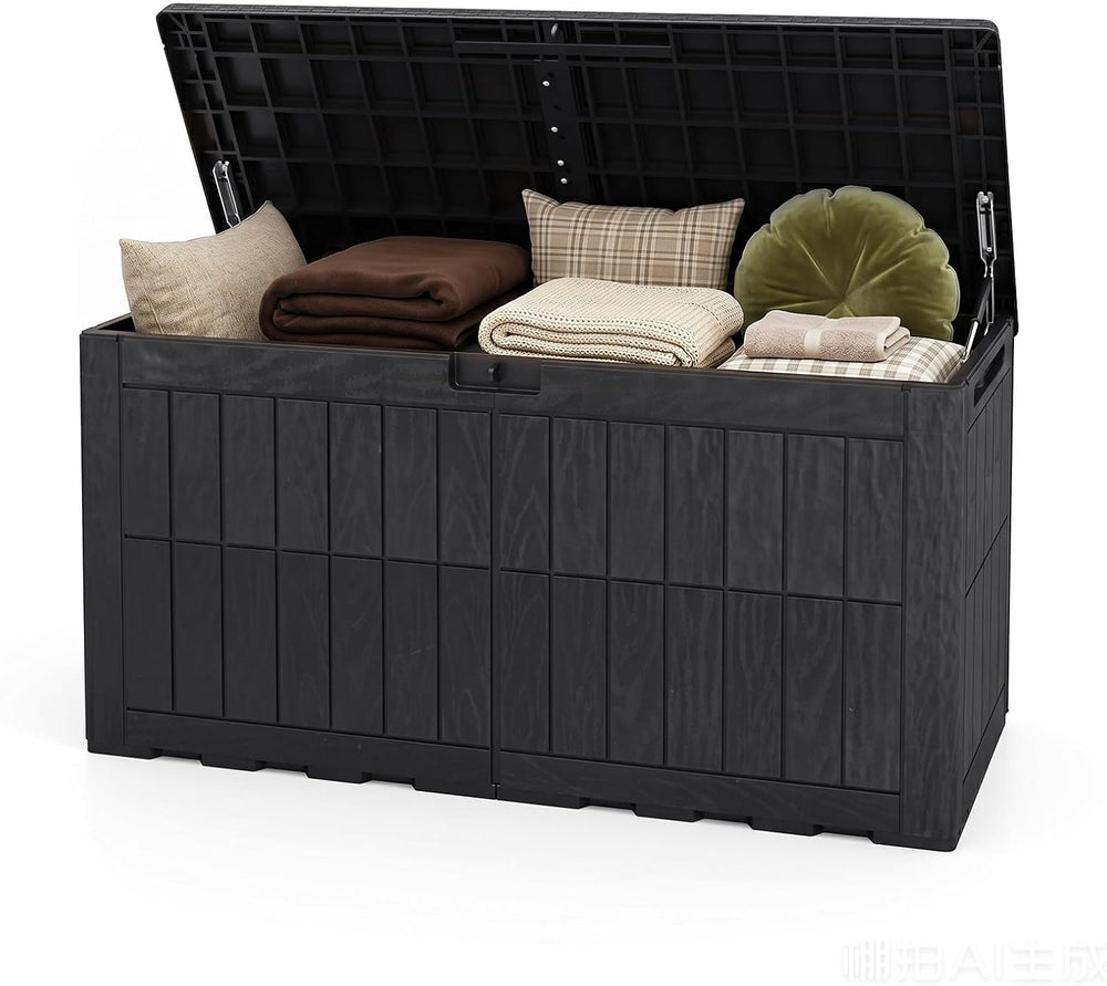 Tangkula 100 Gallon Outdoor Storage Box with Lockable Lid