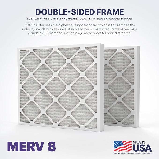 BNX TruFilter 16x20x2 Air Filter MERV 8 (4-Pack)