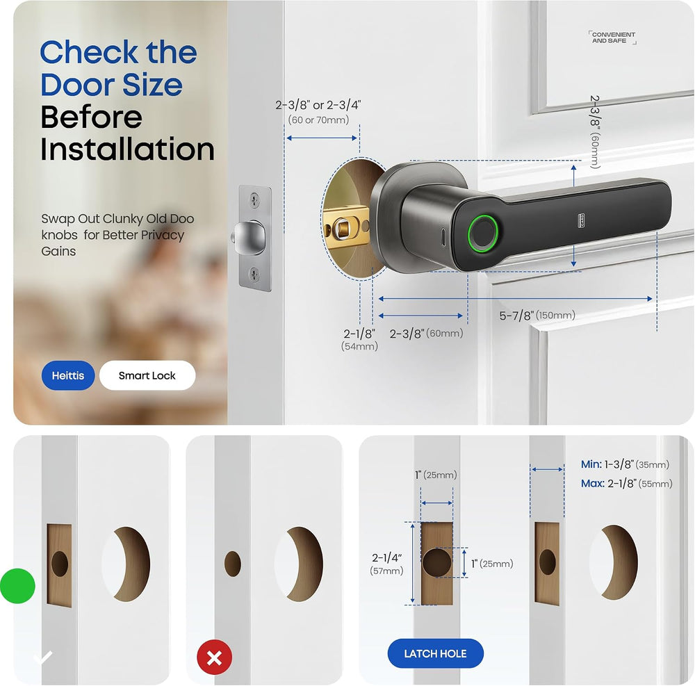 Keyless Entry Door Lock with Keypad, Smart Electronic Door Knob for Bedroom