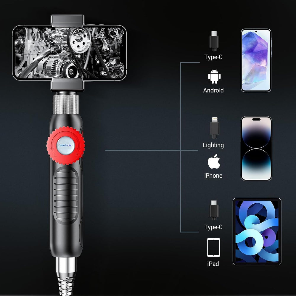 Articulating Borescope 360°Rotation, for Home & Auto Inspection