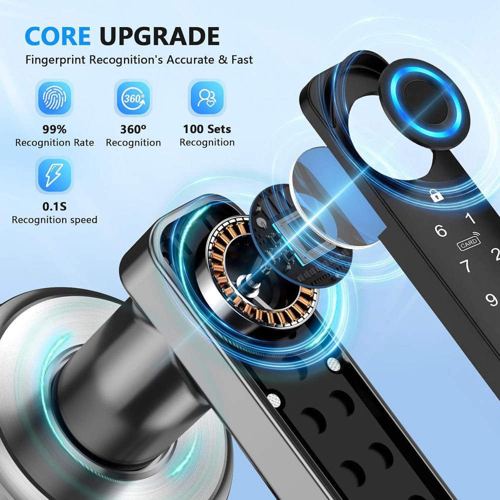 HEI LIANG Fingerprint Door Lock with Keypad & App Control,Silver