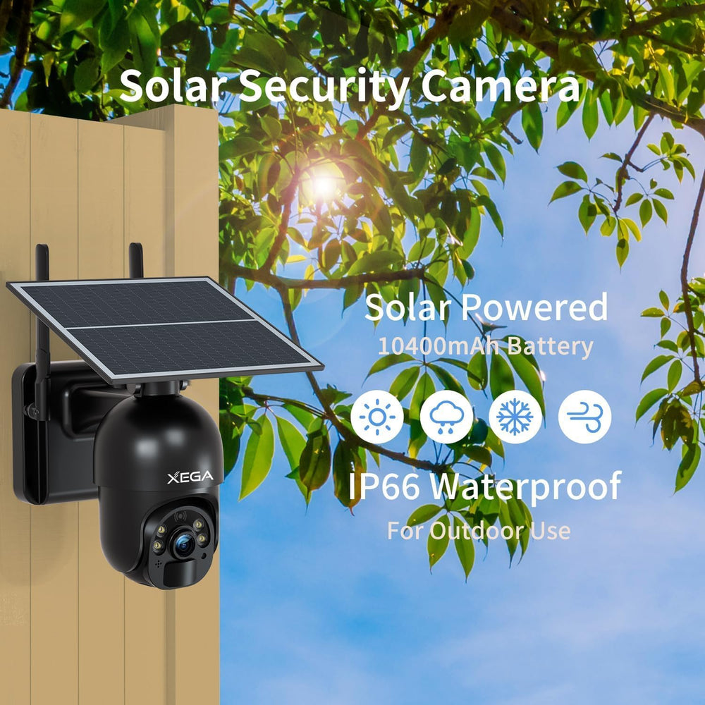 Xega 4G LTE Cellular Security Camera Built-in SIM Card No Wi-Fi Camera