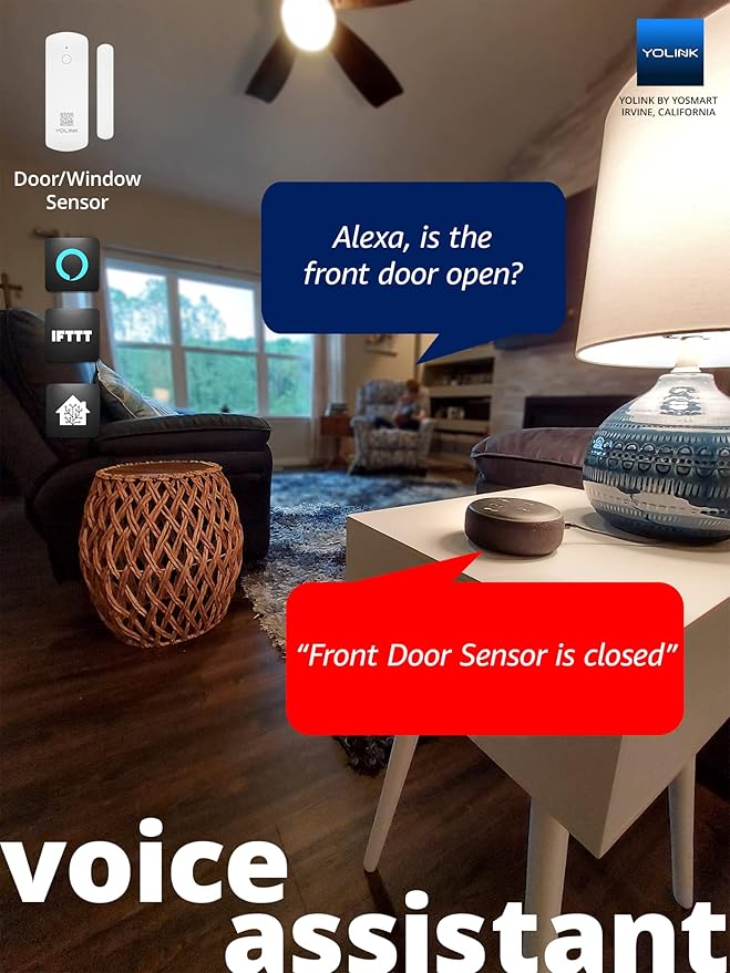 YoLink LoRa Smart Door & Window Sensor 3-Pack: Door Left-Open Reminders