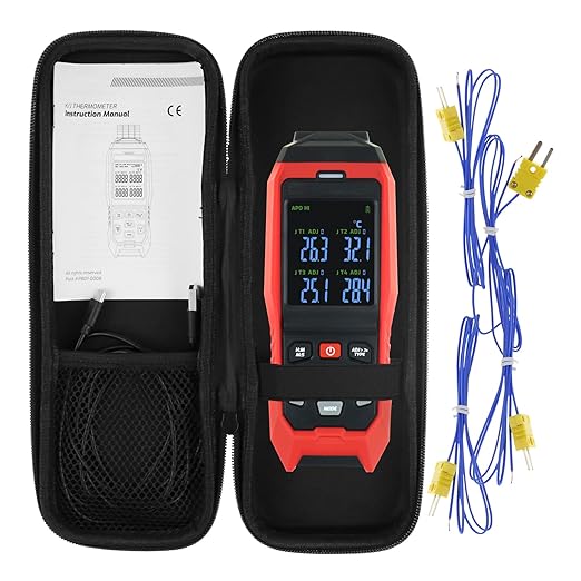 Thermocouple Thermometer Data Logger 4 Channels Digital K Type Thermometer
