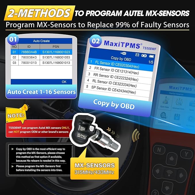 2026 Autel MaxiTPMS TS508WF KIT TPMS Programming Tool, WiFi Ver. of TS508K (4...