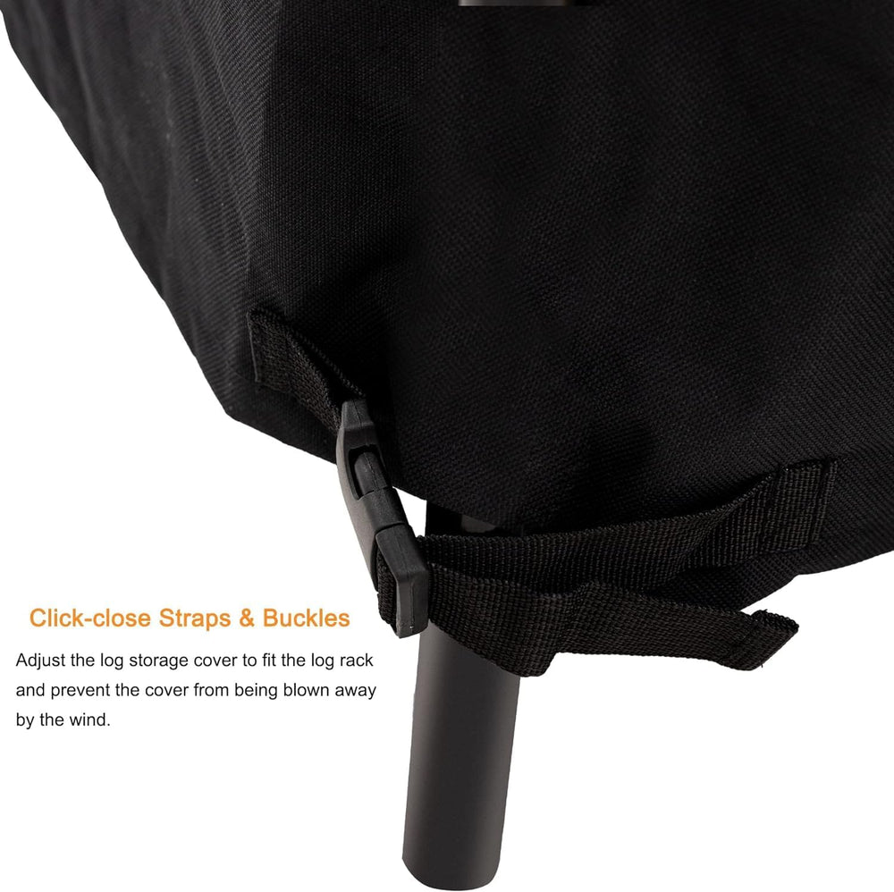 Firewood Log Rack Cover 8ft Wood Storage Rack Cover Black