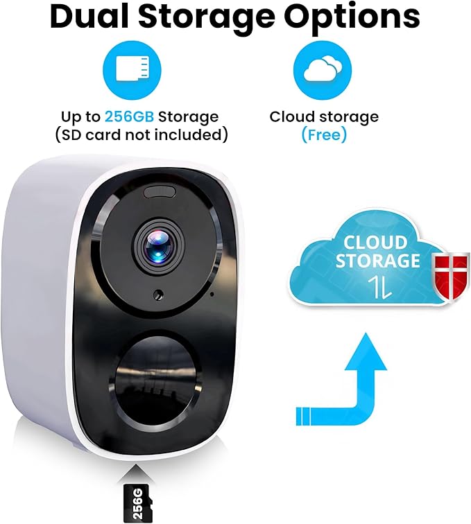 2025 Upgraded 2K Security Cameras Wireless Outdoor, Free Cloud Storage (2 Pack)