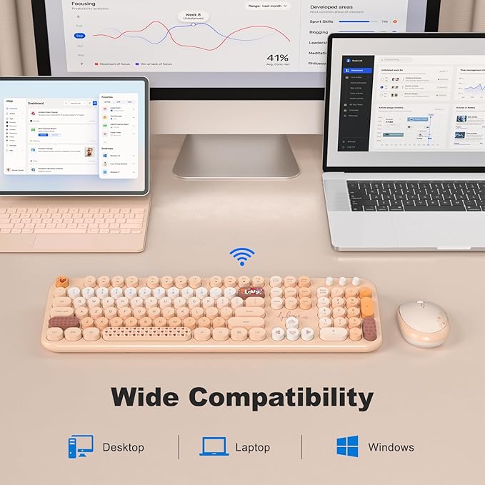 MOFII Wireless Keyboard and Mouse Combo, Full Size 2.4G Plug and Play