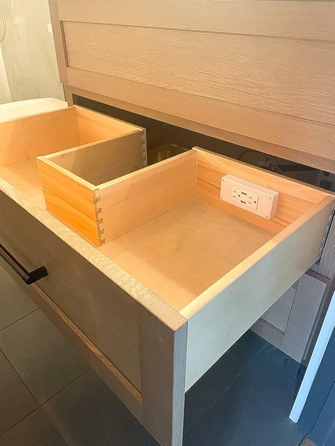 My Tidy Space Compact Combo USB-A USB-C 15 Amp in-Drawer Docking Station Outlet