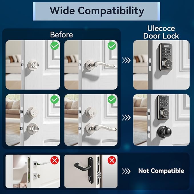 Ulecoce Fingerprint Keypad Deadbolt