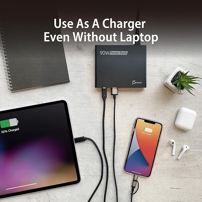 j5create USB-C Travel Hub with PD 65W Power Supply