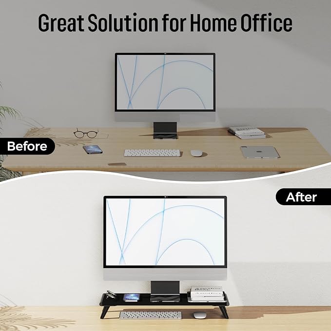 loukin Monitor Stand Riser for Desk, 22.4" x 8.3" Larger Computer S...