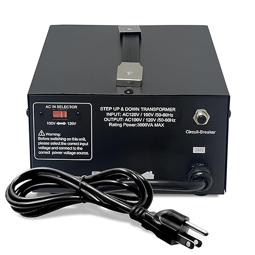 LiteFuze 3000 Watt Japan Voltage Converter Transformer Step Up/Down - 100v to