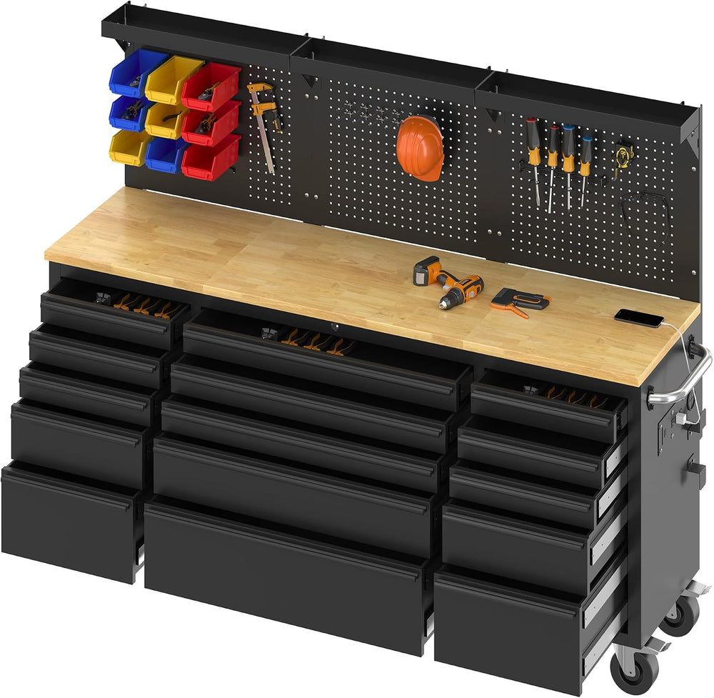 SPECRAFT 72-Inch Rolling Tool Chest with 15 Drawers