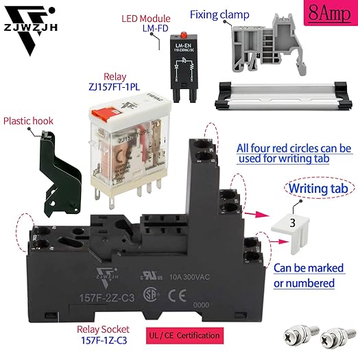 6 Pcs 8Amp Mini Relay Switch 110V 120V AC