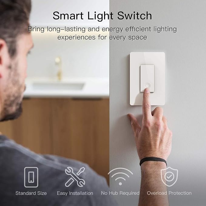 TREATLIFE Smart Switch 4 Pack, 2.4Ghz WiFi Light Switch Single-Pole, Neutral