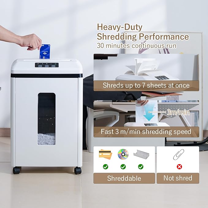 Effeluviate Professional Commercial Paper Shredder: P-7 Security Super