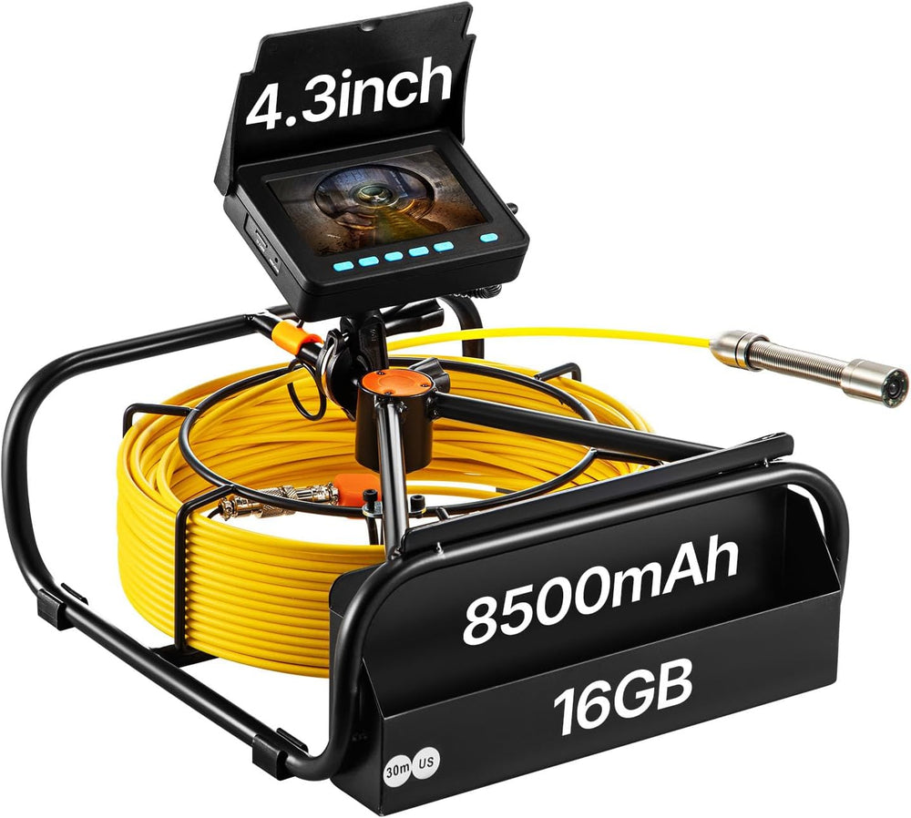 VEVOR Sewer Camera, 65.6 ft/20 m, 4.3" Pipe Drain Inspection Camera
