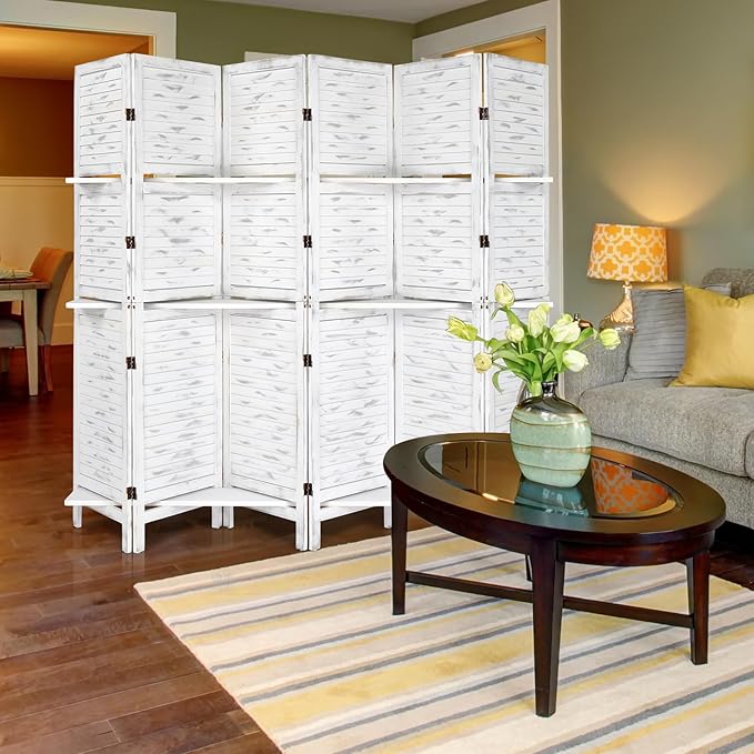 Bonnlo 6 Panels Wood Room Divider