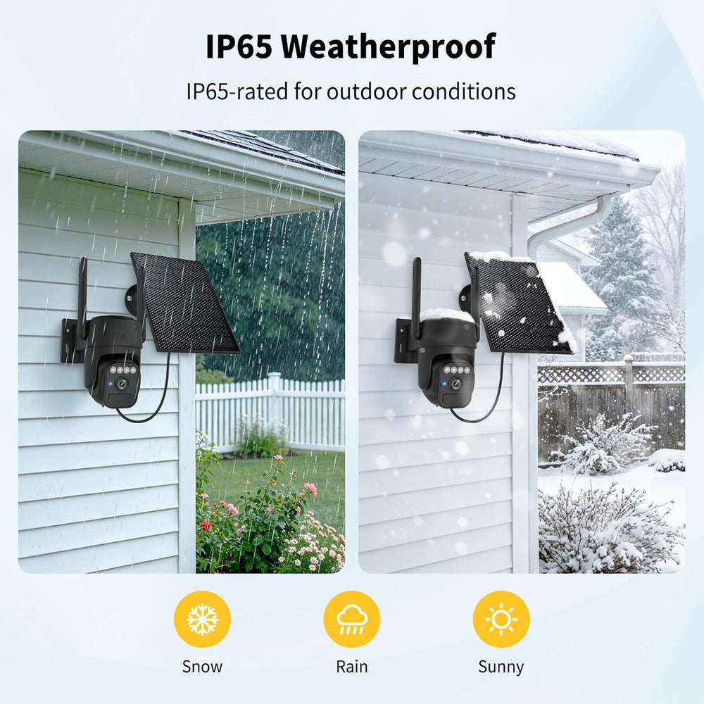 WY-LINK 360° Solar Security Cameras Wireless Outdoor WiFi for Home 2 Packs