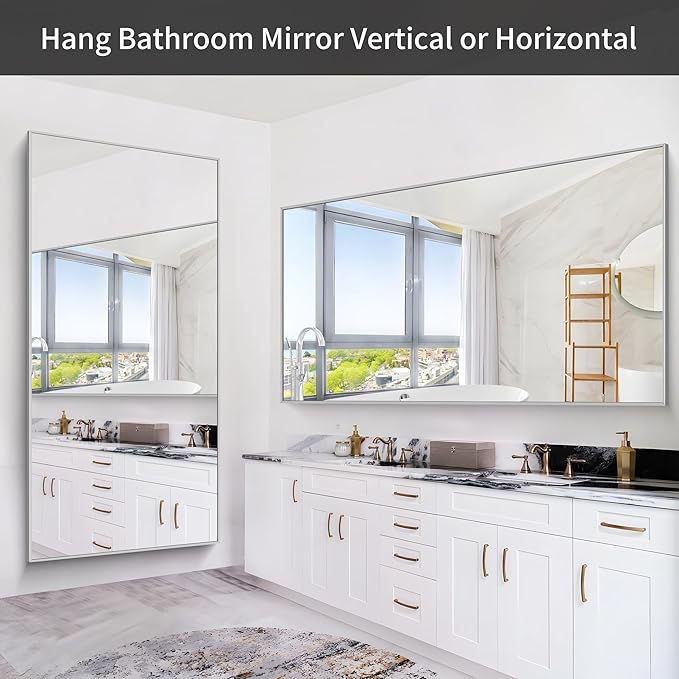 36x72inch Bathroom Mirror, Large Rectangular Wall Mirrors