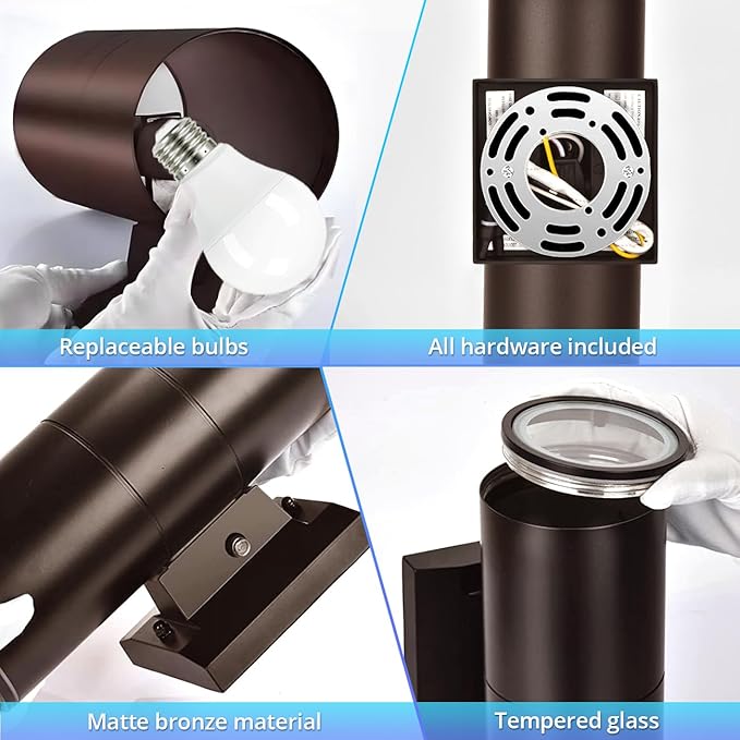 wowlite Modern Outdoor Wall Light (2 Pack)