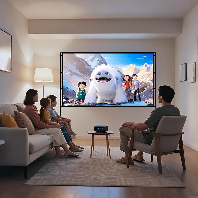 TOWOND Projector Screen with Stand, 84 inch Outdoor Projector Screen Portable