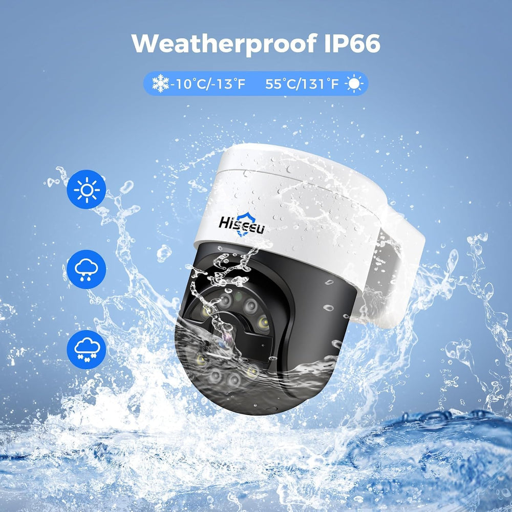 Hiseeu 5MP PoE PTZ Security Camera Outdoor with Auto-Tracking
