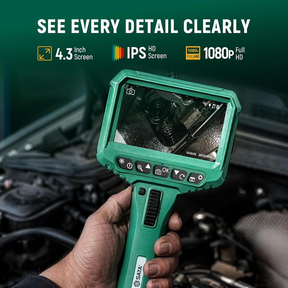 SATA Articulating Borescope Camera with Light, 210° Two-Way Endoscope
